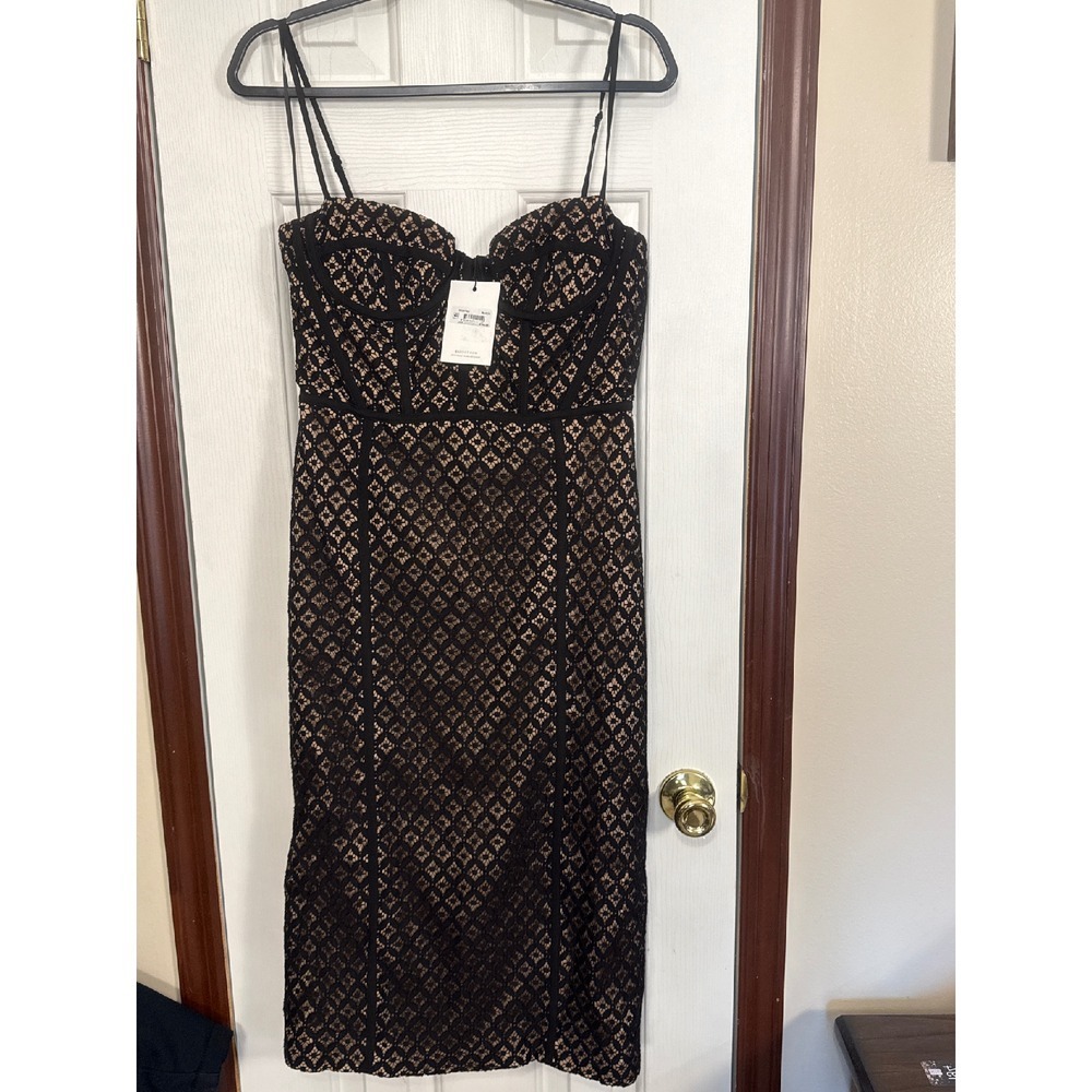 Bardot Black and Tan Mini Dress